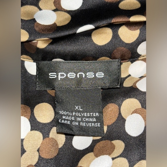 Spense Women Satin Polka Dot Blouse Button Up XL Business Office Work Career - Picture 3 of 8